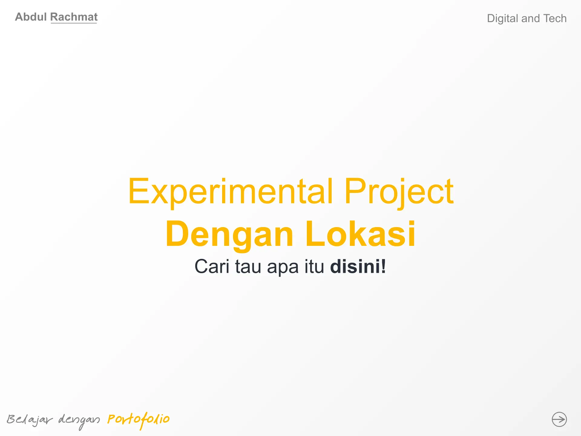 Experimental Project Dengan Lokasi