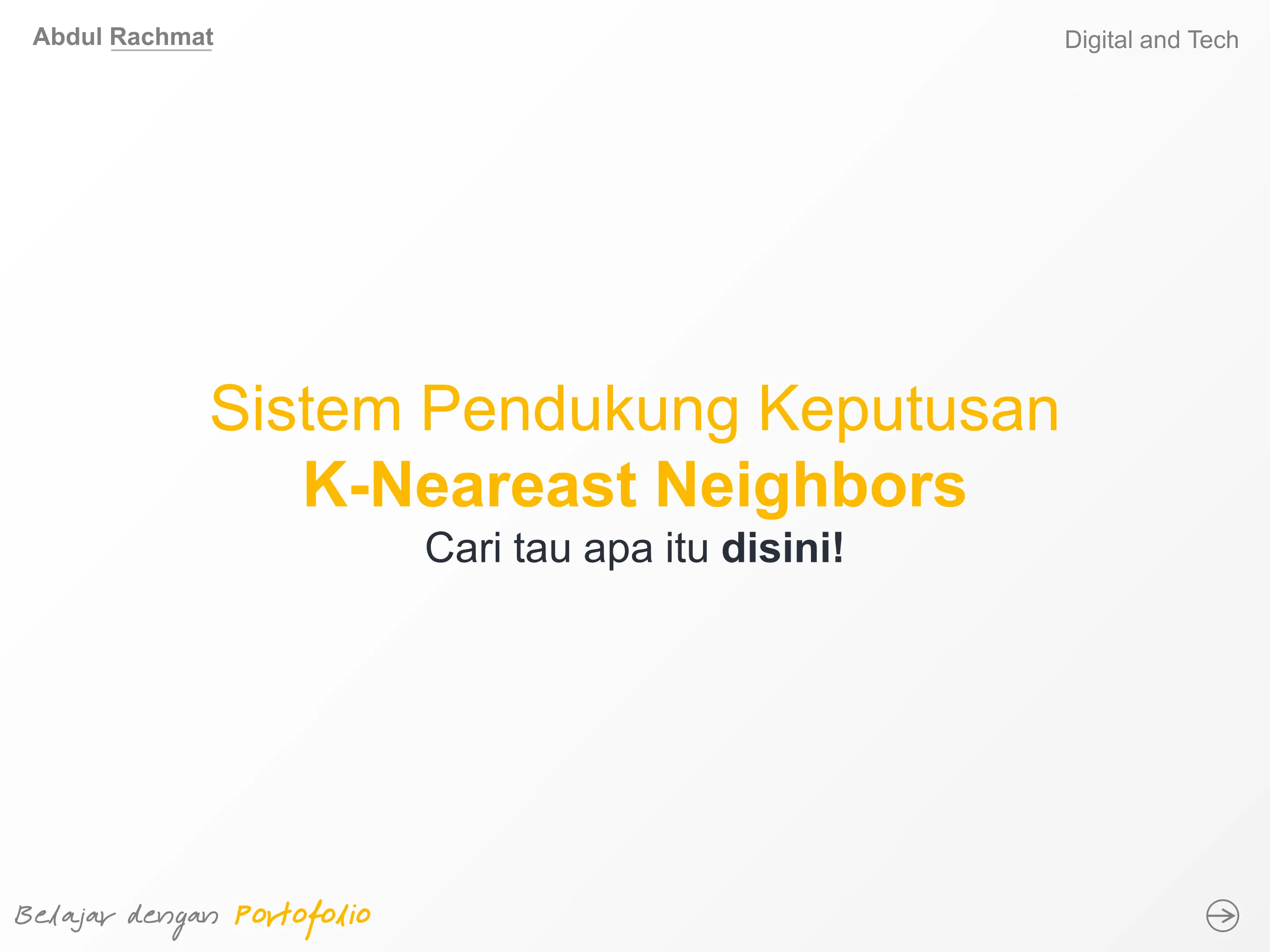 Sistem Pendukung Keputusan K-Neareast Neighbors